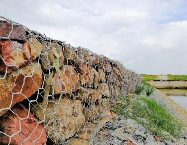 What are the significant features of hexagonal gabion protection planning?